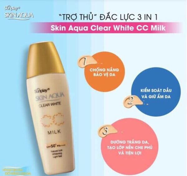 Kem chống nắng Sunplay Skin Aqua Clear White CC Milk