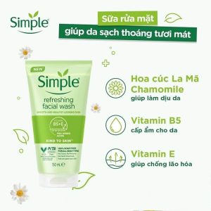 Sữa rửa mặt simple refreshing facial wash 150ml