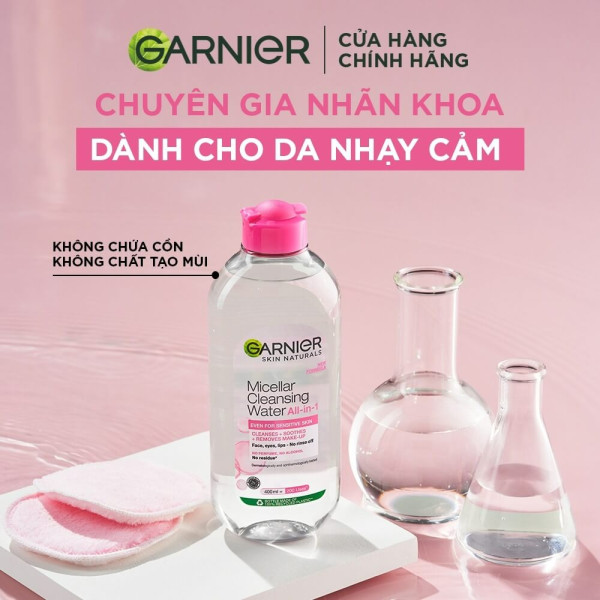 Nước tẩy trang garnier skin naturals all-in-1 màu hồng