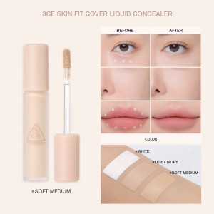 Kem che khuyết điểm 3CE Skin Fit Cover Liquid Concealer
