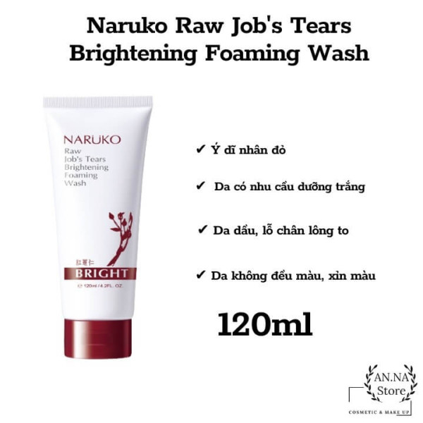 Sữa rửa mặt Naruko Raw Job’s Tears Brightening Foaming Wash