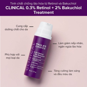 Tinh chất Paula's Choice 0.3% retinol + 2% bakuchiol treatment