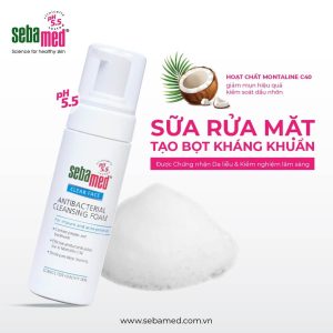 Sữa rửa mặt Sebamed Antibacterial Cleansing Foam pH5.5