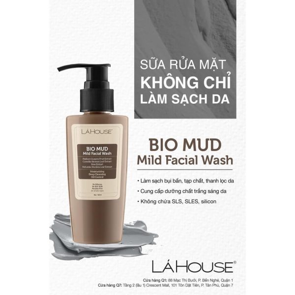 Sữa rửa mặt bùn khoáng Lá House Bio Mud Mild Facial Wash